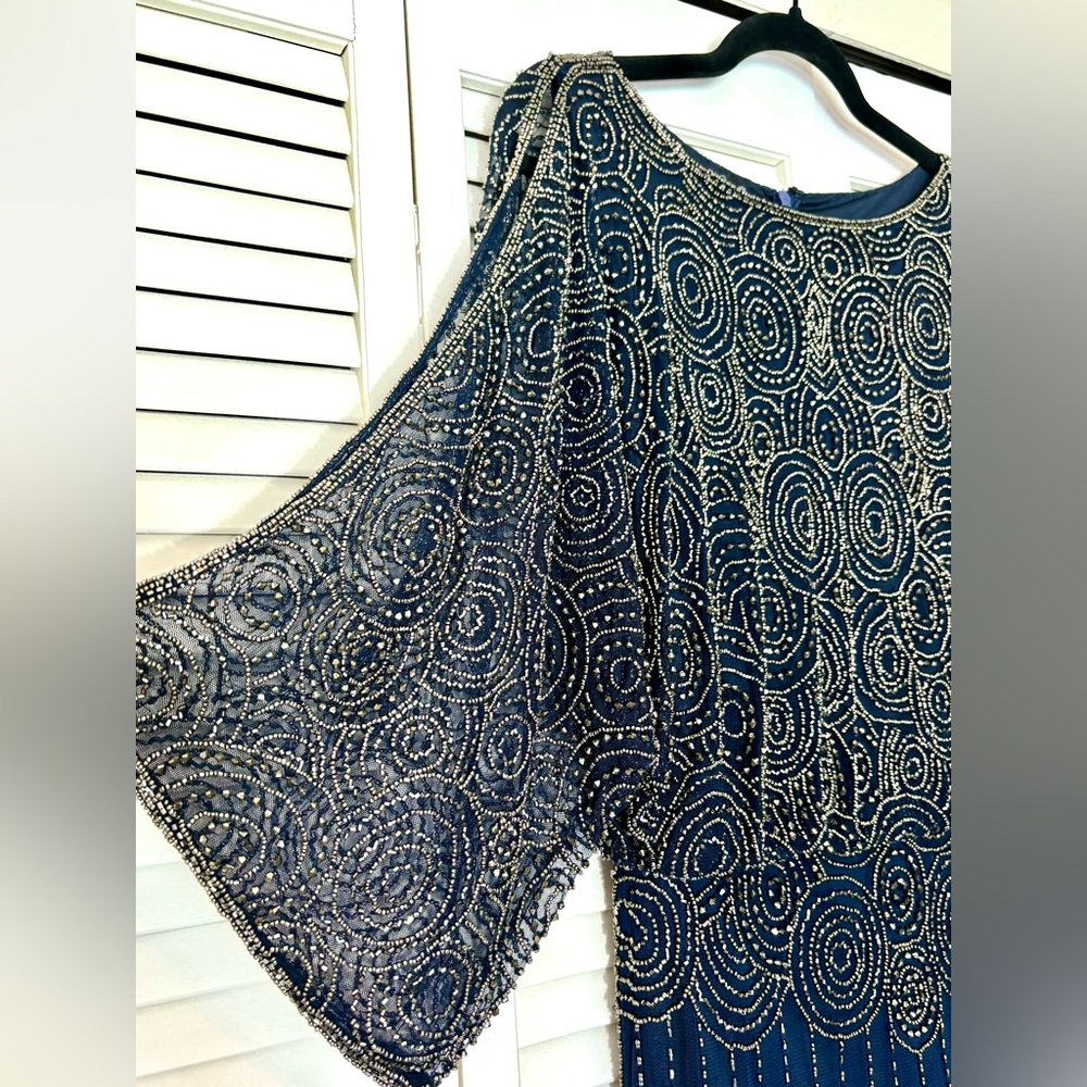NWT Pisarro Nights Beaded Embellished Blouson Gown 8, 24W - Picture 5 of 8